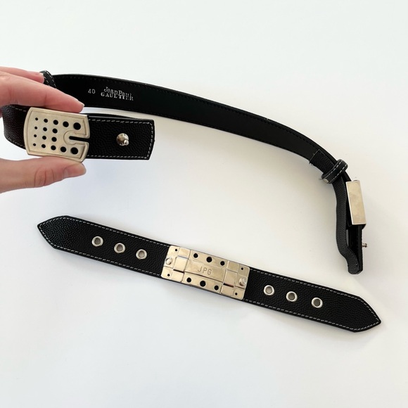 Vintage Jean Paul Gaultier Leather Waist Cincher Belt ~ Size 40 - Picture 8 of 8